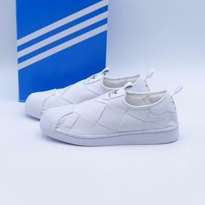 NEW adidas Originals Superstar Slip-On Sneakers FV3186 White/Gold